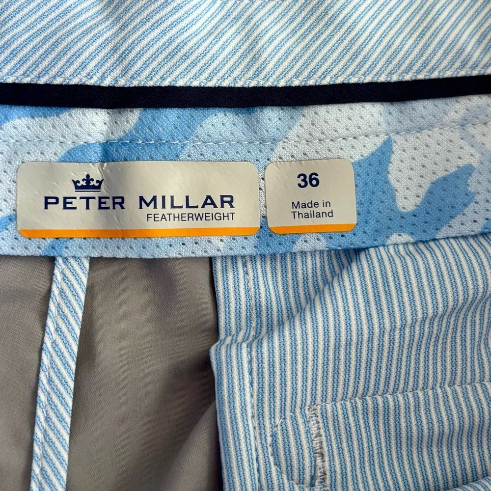 Peter Millar Featherweight Light Gray Flat-Front Performance Shorts- Size 36 - Picture 2 of 7